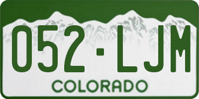 CO license plate 052LJM