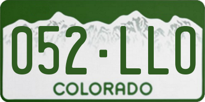 CO license plate 052LLO