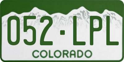CO license plate 052LPL