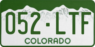 CO license plate 052LTF