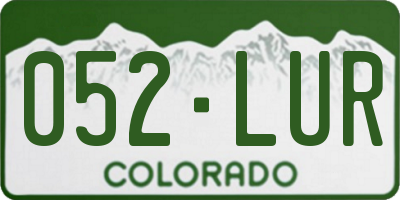 CO license plate 052LUR