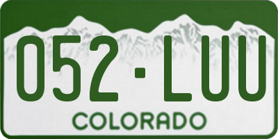CO license plate 052LUU