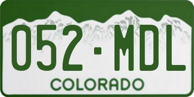 CO license plate 052MDL