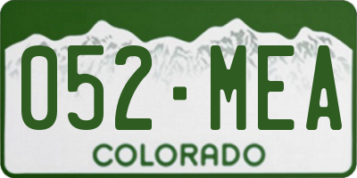 CO license plate 052MEA