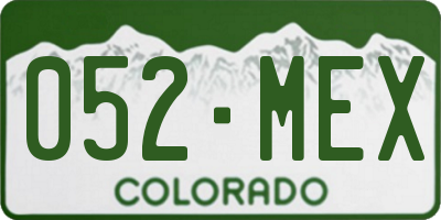 CO license plate 052MEX