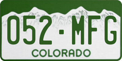 CO license plate 052MFG