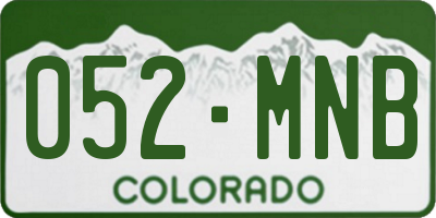 CO license plate 052MNB