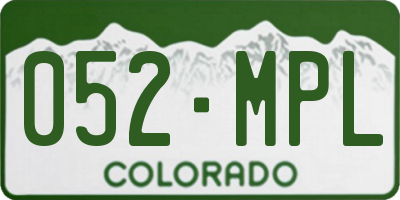 CO license plate 052MPL