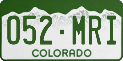CO license plate 052MRI