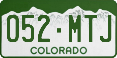 CO license plate 052MTJ
