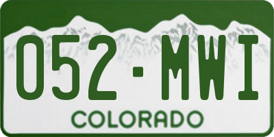 CO license plate 052MWI
