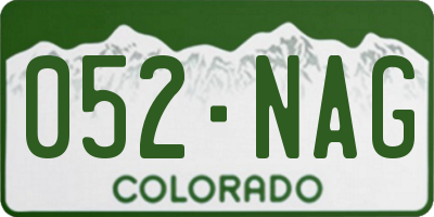CO license plate 052NAG