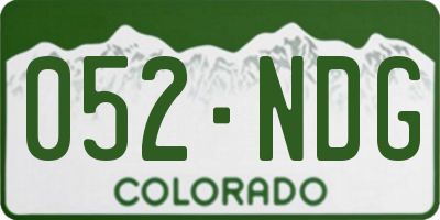 CO license plate 052NDG