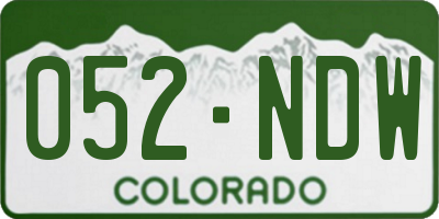 CO license plate 052NDW