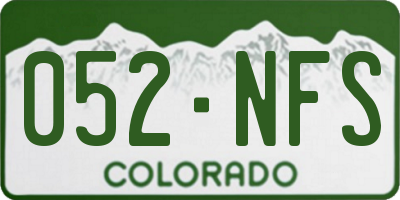 CO license plate 052NFS