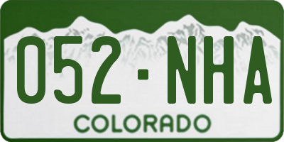 CO license plate 052NHA