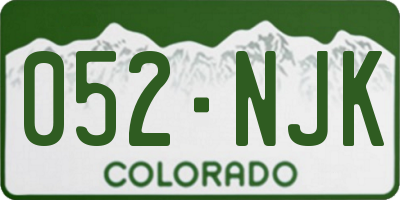 CO license plate 052NJK