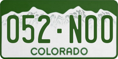 CO license plate 052NOO