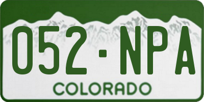 CO license plate 052NPA