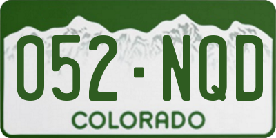 CO license plate 052NQD