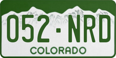 CO license plate 052NRD