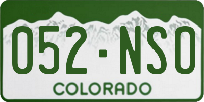 CO license plate 052NSO