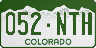 CO license plate 052NTH