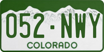 CO license plate 052NWY