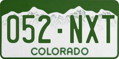 CO license plate 052NXT