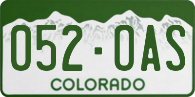 CO license plate 052OAS