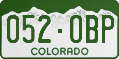 CO license plate 052OBP