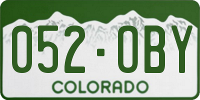 CO license plate 052OBY
