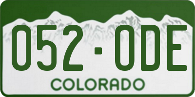 CO license plate 052ODE
