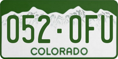 CO license plate 052OFU