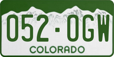 CO license plate 052OGW