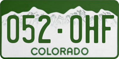 CO license plate 052OHF