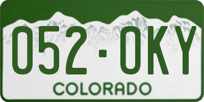 CO license plate 052OKY