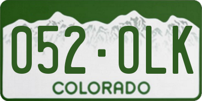 CO license plate 052OLK