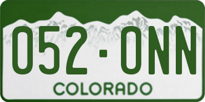 CO license plate 052ONN
