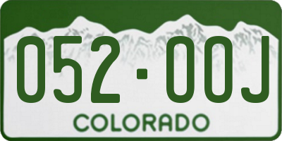 CO license plate 052OOJ