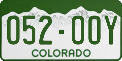 CO license plate 052OOY