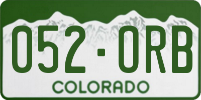 CO license plate 052ORB