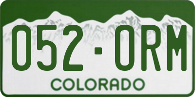 CO license plate 052ORM
