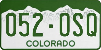 CO license plate 052OSQ