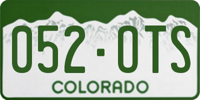 CO license plate 052OTS