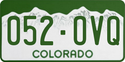 CO license plate 052OVQ