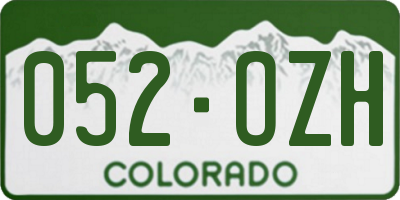 CO license plate 052OZH