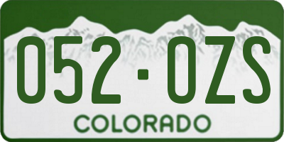 CO license plate 052OZS