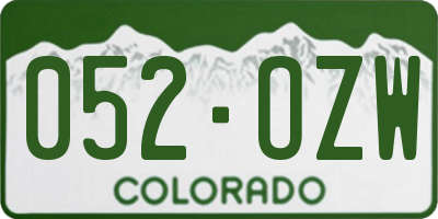 CO license plate 052OZW