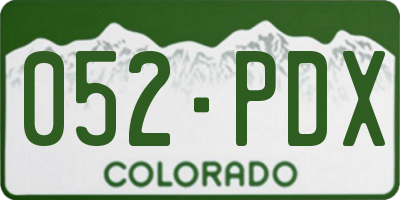 CO license plate 052PDX